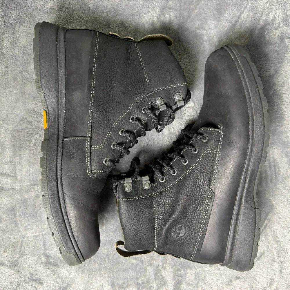 Timberland Mens SZ 9.5 Atwells Waterproof Black Green Leather Rebotl A43UN Boots